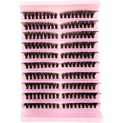 Left+Right Eye Lash Extension Cat/Fox Eye Effect Lash Single Clusters 3D Wispy Natural Looking DIY Segmented Eyelash Extensions