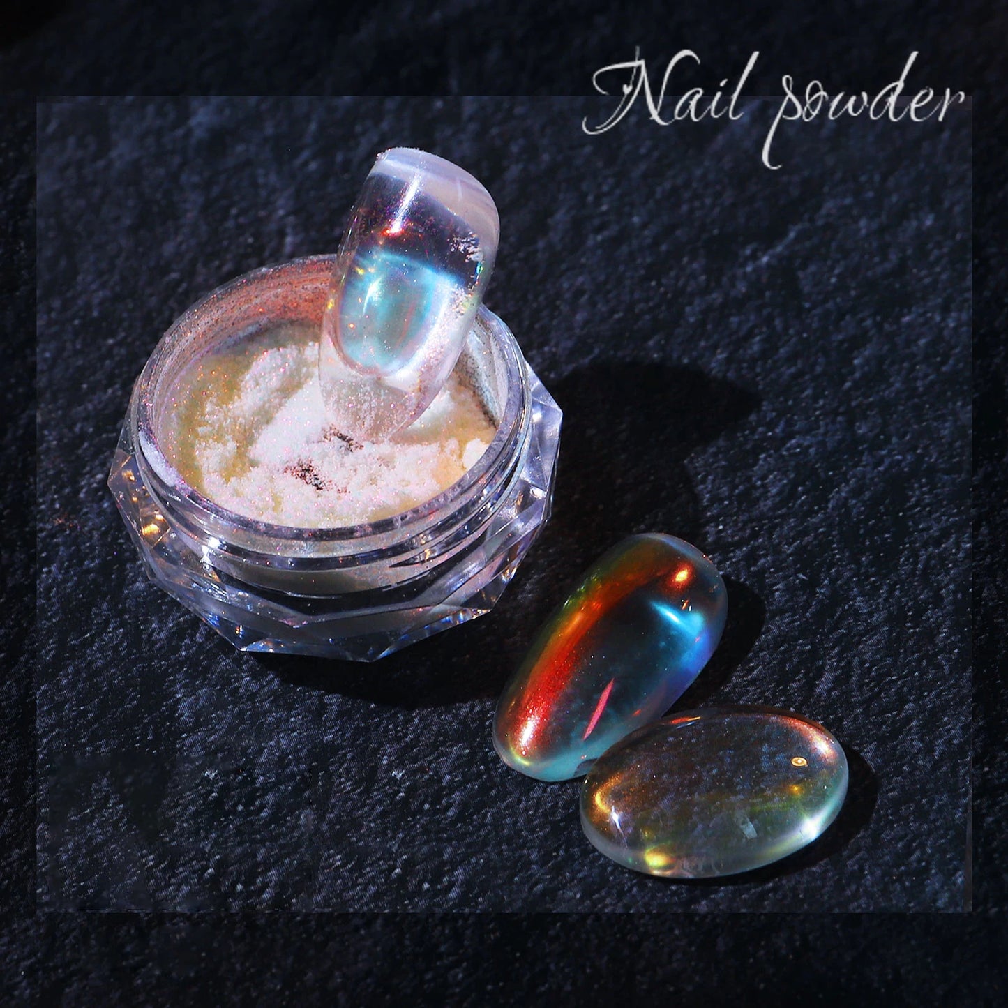 Aurora Rainbow Mirror Nail Glitter – Chrome Gel Pigment Powder