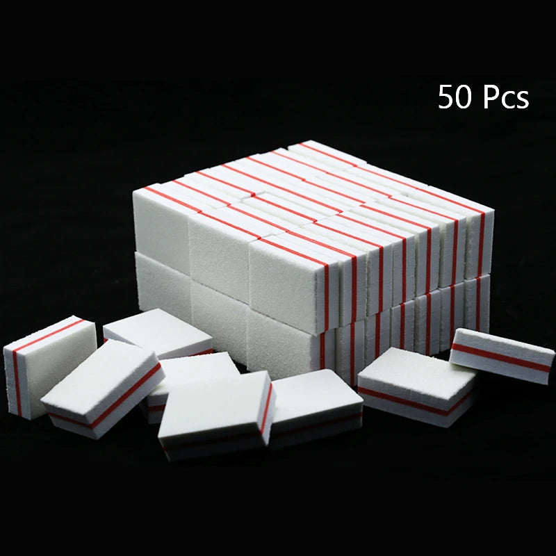 Nail Art Buffer Grinder Buffing Block White Nail File For Pedicure Tips Manicure Care Sponge Buffer Gel Polish Accessories Tools
