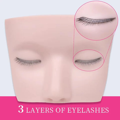 Eyelash Extension Training Kit for Beginners Practice Model Head Mannequin Eye Pads Tweezers Brushes Makeup Set Practice Eyelash