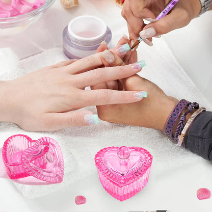 Pink Crystal Dappen Dish – Heart Shape Acrylic Liquid Holder