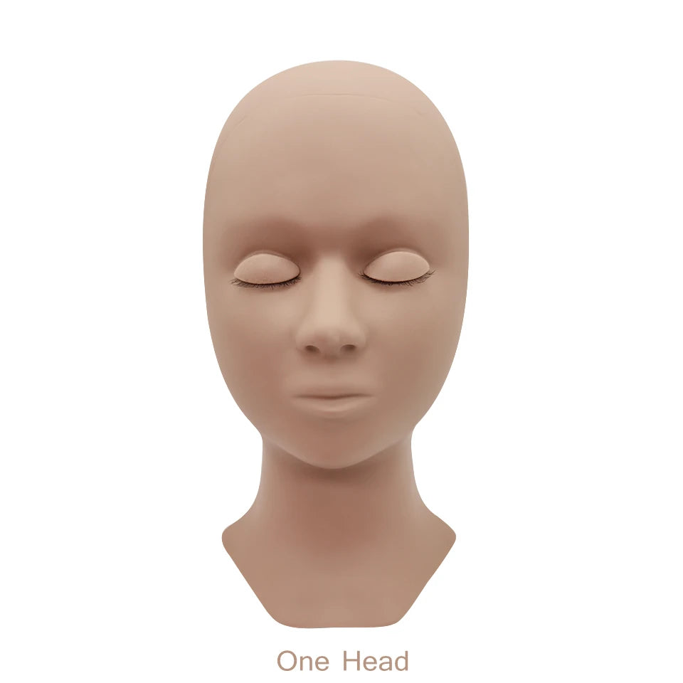 Mannequin Head For Eyelash Extension Training kit With Removable Eyelids Silicone Cosmetic Model Heads Makeup Tools Gel Material