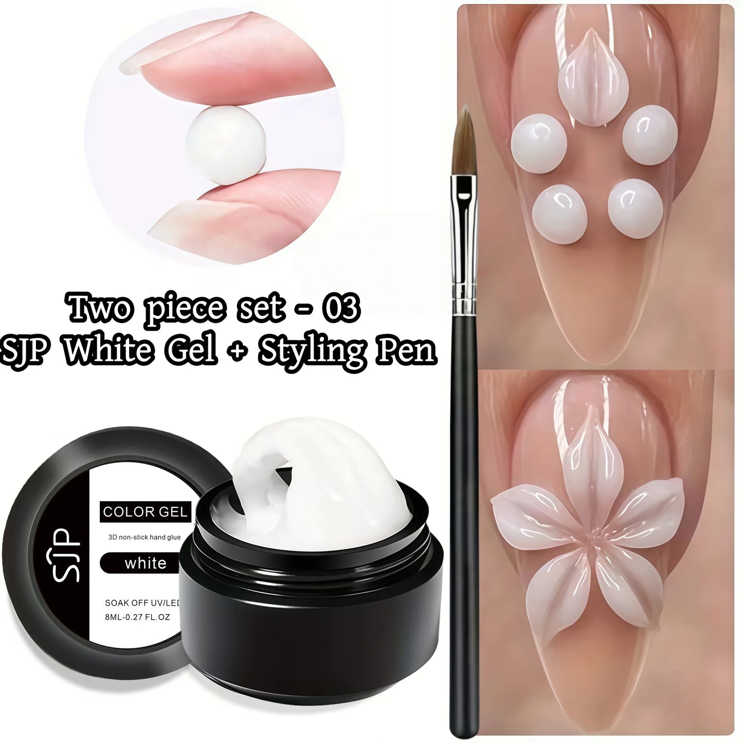 3D Nail Gel – Hard Non-Sticky Overlay for Shapes & Bows