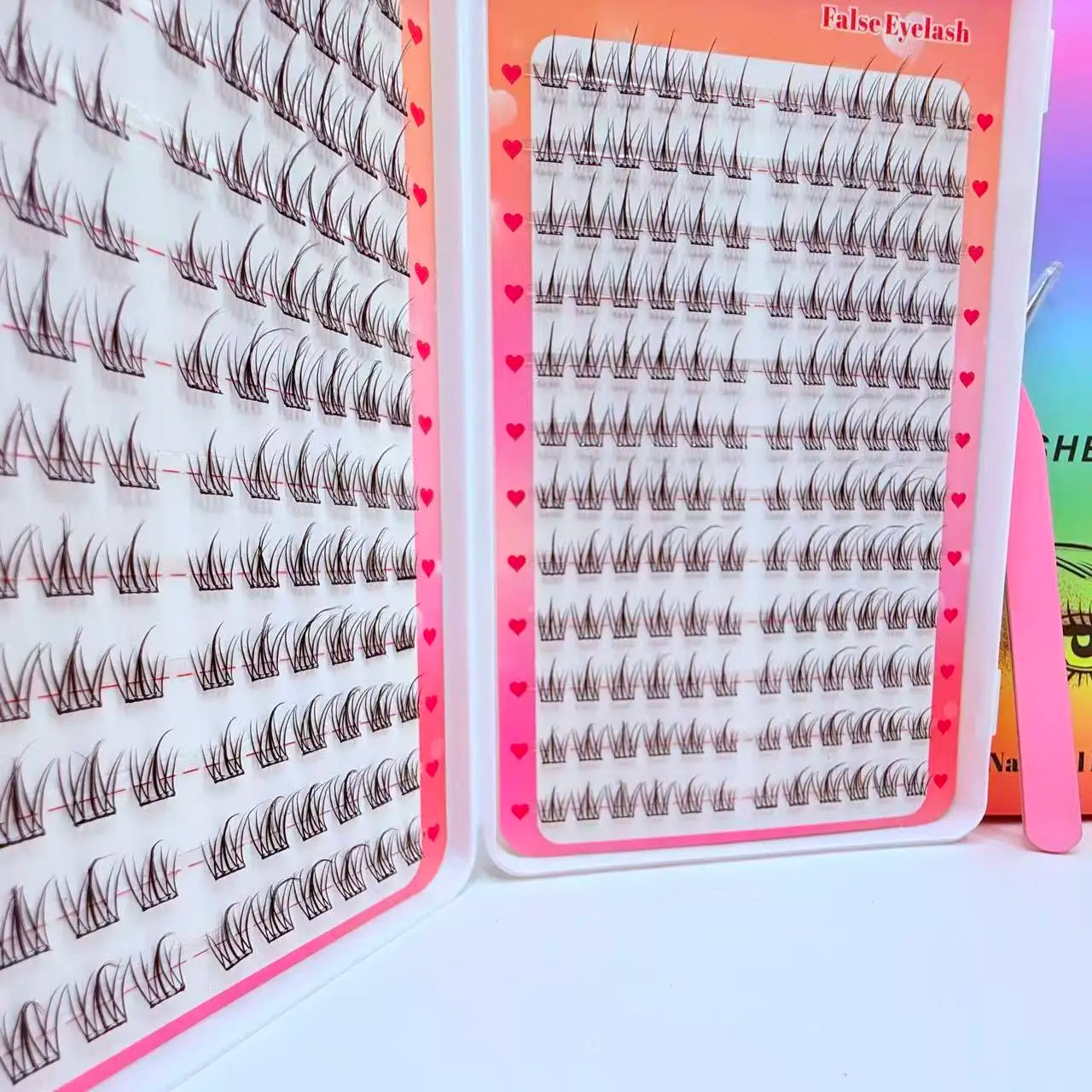 Hot Selling No Glue Individual Eyelash Extensions Kit 288 Clusters 24 Rows False Eyelash with Tweezers for Daily Makeup Party