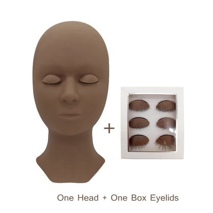 Mannequin Head For Eyelash Extension Training kit With Removable Eyelids Silicone Cosmetic Model Heads Makeup Tools Gel Material