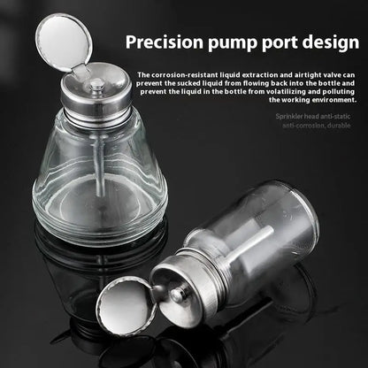 Nail Storage Refillable Glass Bottles Empty Liquid Press Pump Dispenser Nail Art Polish Remover Cleaner Makeup Manicure Tools