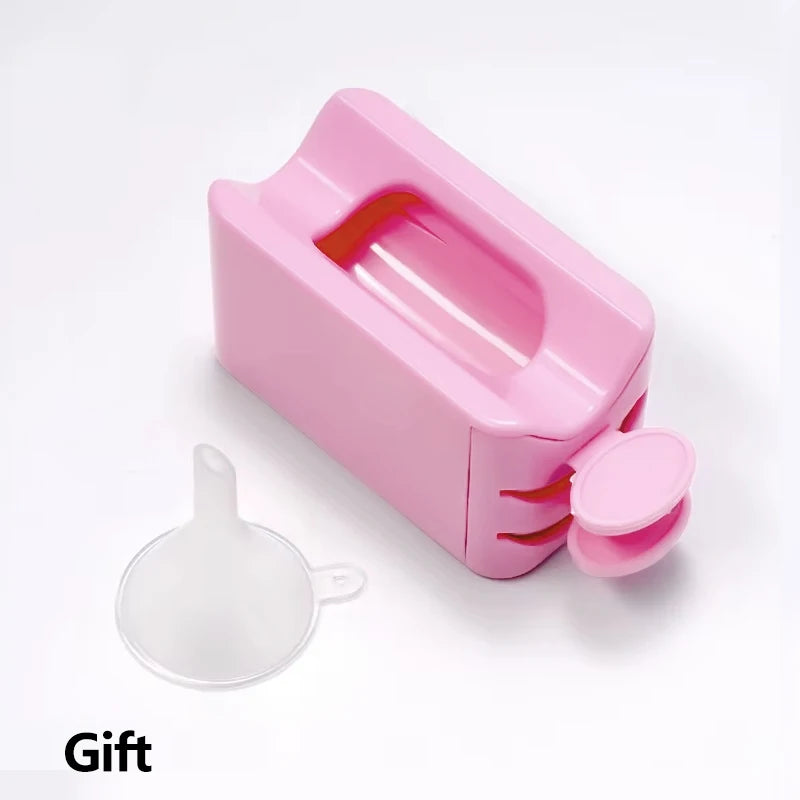 LINMADA Nail Powder Recycling Box With Scoop Nail Art Box Nail Art Accessories Makeup Tool Powder Glitter Saver and Nail Brush