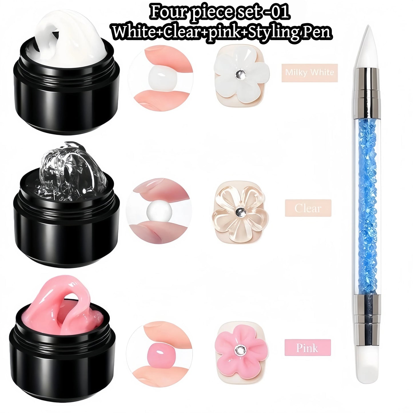 3D Nail Gel – Hard Non-Sticky Overlay for Shapes & Bows