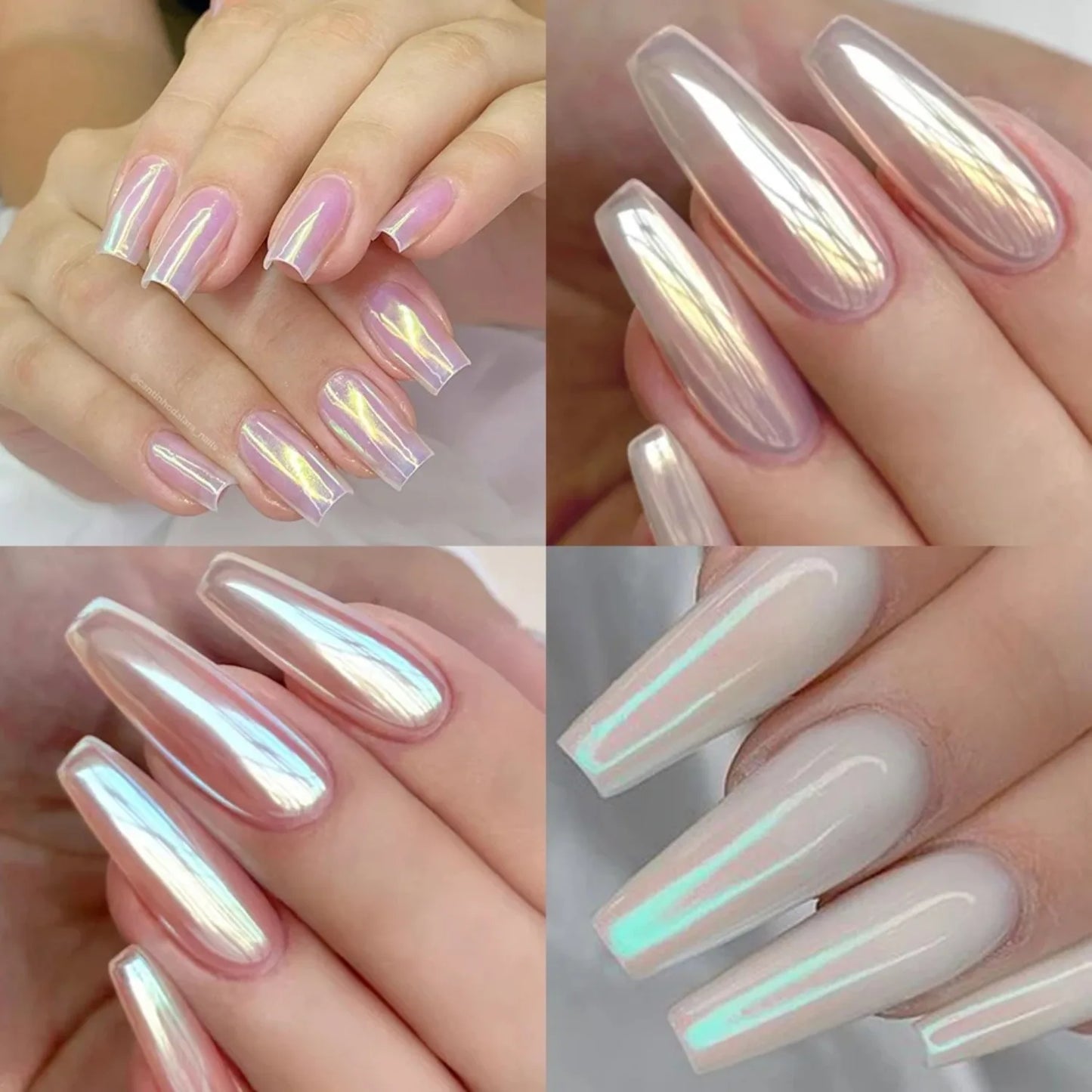 Pearl White Nail Powder – Aurora Chrome Pigment