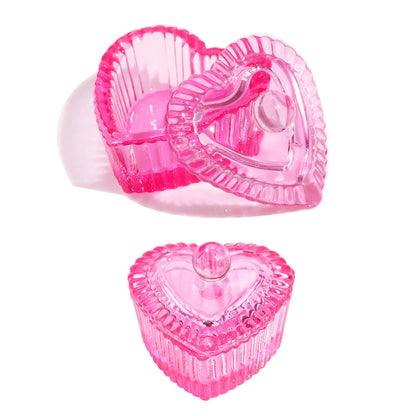 Pink Crystal Dappen Dish – Heart Shape Acrylic Liquid Holder
