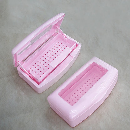 Nail Art Tool Sterilizer Tray, Clean Sterilizing Box Storage Organizer for Tweezers, Cuticle Nipper, Nail Implement Manicure Equ