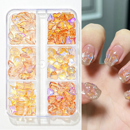Nail Art Rhinestones Kit 2400pcs Nail Gems Ab Flatback Rhinestones Gems Stones with Storage Organizer for Design Bright Holiday