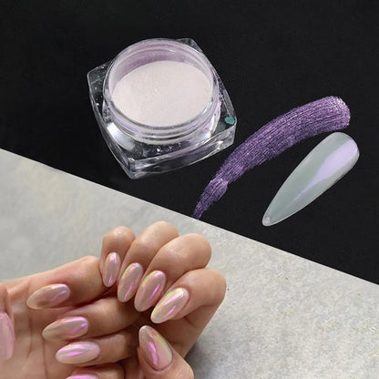 Pearl White Nail Powder – Aurora Chrome Pigment