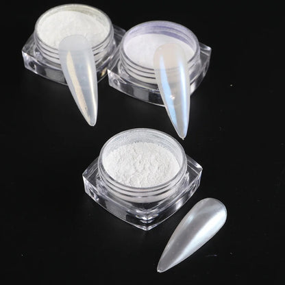 Pearl White Nail Powder – Aurora Chrome Pigment