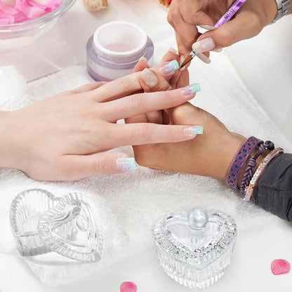 Pink Crystal Dappen Dish – Heart Shape Acrylic Liquid Holder