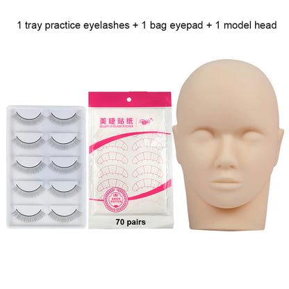 Mannequin Head For Eyelash Extension Training kit With Removable Eyelids Silicone Cosmetic Model Heads Makeup Tools Gel Material