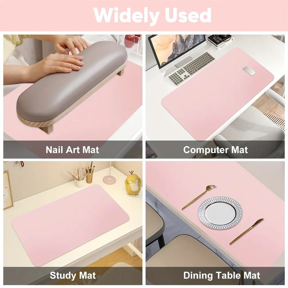 Nail Art Table Mat – Foldable Leather Desk Mat with Armrest