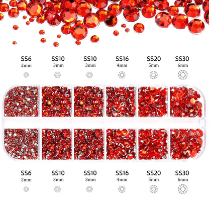 Nail Art Rhinestones Kit 2400pcs Nail Gems Ab Flatback Rhinestones Gems Stones with Storage Organizer for Design Bright Holiday