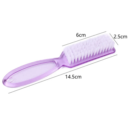4Pcs Transparent Nail Brush Cleaning Brushes Plastic Handle Grip Multifunctional Brush Cleaner Scrubbing Pedicure For Manicure