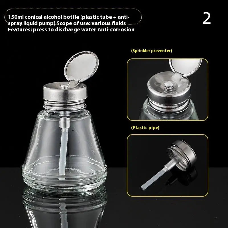 Nail Storage Refillable Glass Bottles Empty Liquid Press Pump Dispenser Nail Art Polish Remover Cleaner Makeup Manicure Tools
