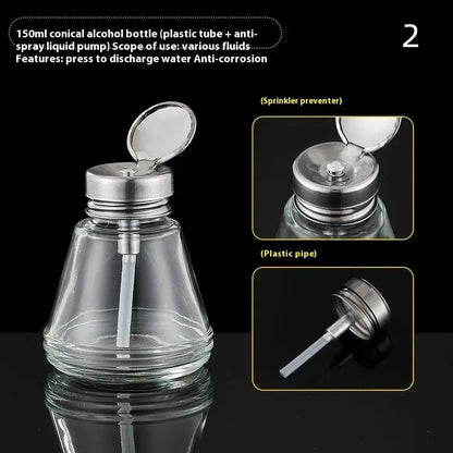 Nail Storage Refillable Glass Bottles Empty Liquid Press Pump Dispenser Nail Art Polish Remover Cleaner Makeup Manicure Tools