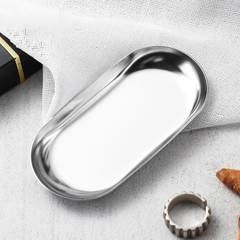Nail Tray Stainless Steel Cosmetic Storage Tray Nail Art Nail Polish Storage Multicolor Nail Art Desktop False Nails Dish Tools