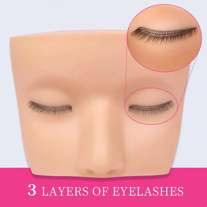 Eyelash Extension Training Kit for Beginners Practice Model Head Mannequin Eye Pads Tweezers Brushes Makeup Set Practice Eyelash