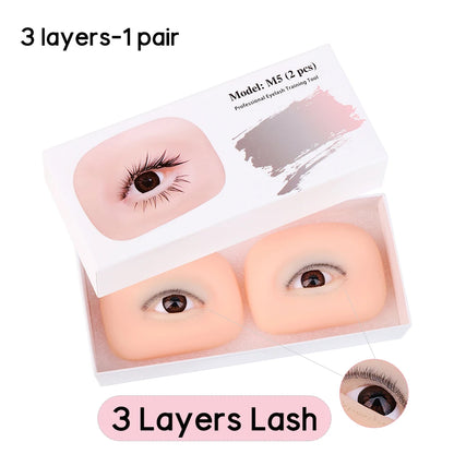 Eyelash Extension Training Kit for Beginners Practice Model Head Mannequin Eye Pads Tweezers Brushes Makeup Set Practice Eyelash