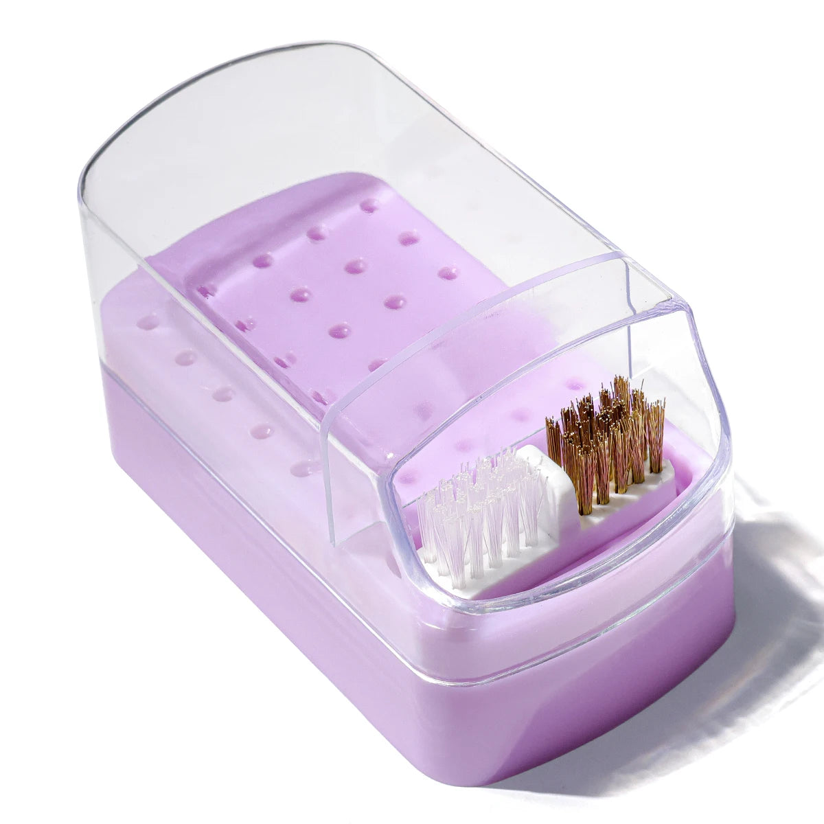 2in1 Nail Drill Bits Storage Box 30 Holes Nail Art Drill Storage Box Grinding Polish Head Bit Holder Display Organizer Dustproof
