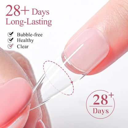 3 IN 1 Soft Nail Tips Gel Transparent Nail Tips Gel For False Nails Extension Strong Adhesive Tip Glue UV LED Soak Off Manicure