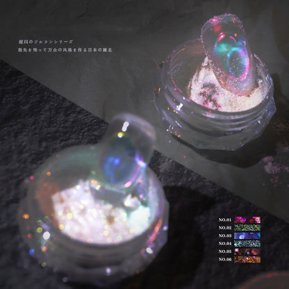 Aurora Rainbow Mirror Nail Glitter – Chrome Gel Pigment Powder