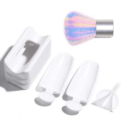 LINMADA Nail Powder Recycling Box With Scoop Nail Art Box Nail Art Accessories Makeup Tool Powder Glitter Saver and Nail Brush